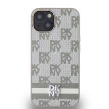 DKNY iPhone 14 kockás mintás csíkkal PU Bőr Telefon tok - Bézs (DKHCP14SPCPTSSE) tok és táska