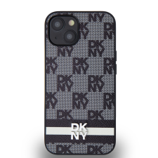 DKNY iPhone 14 kockás mintás csíkkal PU Bőr Telefon tok - Fekete (DKHCP14SPCPTSSK) tok és táska