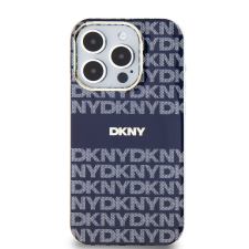 DKNY iPhone 14 Pro MagSafe Mintás középcsíkkal PC TPU Telefon tok - Kék (DKHMP14LHRHSEB) mobiltelefon kellék