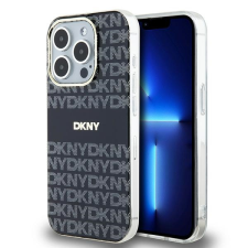DKNY iPhone 15 Pro MagSafe Mintás középcsíkkal PC TPU Telefon tok - Fekete (DKHMP15LHRHSEK) mobiltelefon kellék