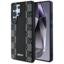 DKNY Leather Checkered Pattern Samsung Galaxy S25 Ultra MagSafe hátlap tok, fekete tok és táska