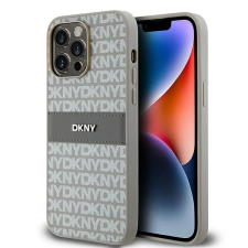 DKNY Leather Mono Stripe &amp; Metal Logo tok iPhone 14 Pro Max - bézs tok és táska