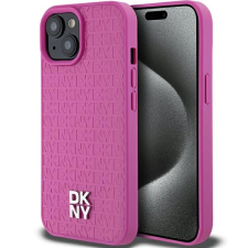 DKNY Leather Pattern Metal Logo MagSafe-kompatibilis tok iPhone 15 / 14 / 13 - rózsaszín tok és táska