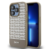 DKNY Leather Printed Pattern Metal Logo MagSafe-kompatibilis tok iPhone 15 Pro Max - barna