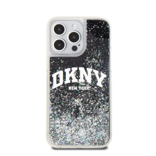 DKNY Liquid Glitter Arch Logo iPhone 12/12 Pro hátlap tok, fekete tok és táska