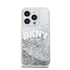 DKNY Liquid Glitter Arch Logo iPhone 14 Pro Max hátlap tok, átlátszó