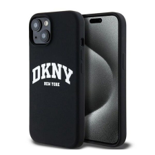 DKNY Liquid Silicone Arch Logo, iPhone 14, Magsafe, Fekete, Szilikon, Mobiltelefon tok tok és táska