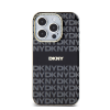 DKNY PC/TPU Repeat Pattern Tonal Stripe Apple iPhone 15 Pro Magsafe tok, fekete