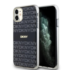 DKNY PC/TPU Repeat Pattern Tonal Stripe Magsafe tok iPhone 11 készülékhez fekete tok és táska