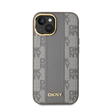 DKNY PU Leather Checkered Pattern iPhone 15 MagSafe tok, bézs tok és táska