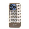 DKNY PU Leather Repeat Pattern Bottom Stripe iPhone 15 Pro Max hátlap tok, barna