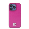 DKNY PU Leather Repeat Pattern Stack Logo Apple Iphone 15 Pro Magsafe tok, rózsaszín