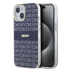 DKNY PU Leather Repeat Pattern Tonal Stripe iPhone 13 tok, kék tok és táska