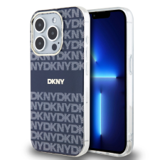 DKNY PU Leather Repeat Pattern Tonal Stripe iPhone 14 Pro Max tok, kék tok és táska
