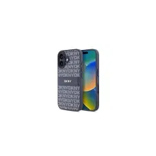 DKNY PU Leather Repeat Pattern Tonal Stripe iPhone 16 tok, kék tok és táska