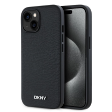 DKNY PU Leather Silver Metal Logo Magsafe tok iPhone 13 készülékhez fekete (900995) tok és táska