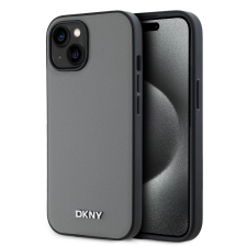 DKNY PU Leather Silver Metal Logo Magsafe tok iPhone 14 készülékhez szürke (901075) tok és táska