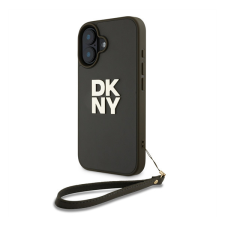 DKNY PU Leather Stack Logo iPhone 16 tok csuklópánttal, zöld tok és táska
