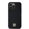 DKNY Samsung S24+ / S926 MagSafe Fém LOGO keménykeretes bőr Telefon tok - Fekete (DKHMS24MPSHRPSK)