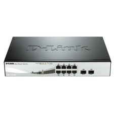 DLINK D-LINK Switch 8x1000Mbps(8xPOE) + 2xGigabit SFP Menedzselhető Rackes, DGS-1210-08P/E hub és switch