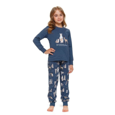 DN Nightwear Best firends gyerekpizsama, erdei állatos, kék 122/128
