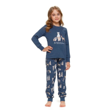 DN Nightwear Best firends gyerekpizsama, erdei állatos, kék 134/140 gyerek hálóing, pizsama