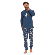 DN Nightwear Best Friends férfi pizsama, erdei állatos, kék S férfi pizsama