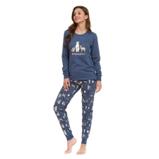 DN Nightwear Best friends női pizsama, erdei állatos, kék S hálóing, pizsama