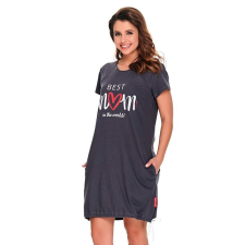 DN Nightwear Best mom 2 szoptatós hálóing, grafitszürke S hálóing, pizsama