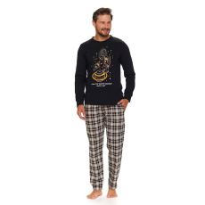DN Nightwear Cosmo férfi pizsama, fekete, űrhajóssal L