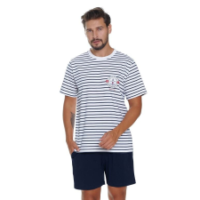 DN Nightwear Marine férfi pizsama, fehér, csíkos XL hálóing, pizsama