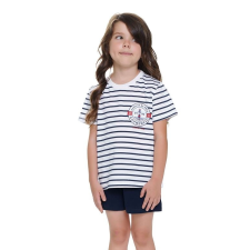 DN Nightwear Marine gyerekpizsama, fehér, csíkos 122/128 gyerek hálóing, pizsama