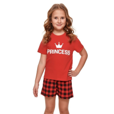 DN Nightwear Princess rövid lánykapizsama, piros 134