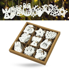  Dobozos karácsonyi díszek fehér 54db/dob dekorációs kellék