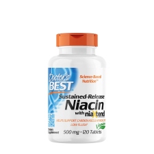 Doctor's Best Nyújtott Felszabadulású Niacin 500 mg tabletta Niaxtend-del (120 Tabletta) vitamin és táplálékkiegészítő