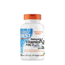 Doctor's Best Természetes K2-vitamin (MK7) 180 mcg + D3 1000 NE - Natural Vitamin K2 (MK7) 180 mcg + D3 1000 IU (60 Veggie Kapszula) vitamin és táplálékkiegészítő