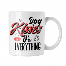  Dog kisses fix everything - Fehér Bögre bögrék, csészék