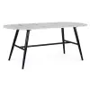  Dohányzóasztal fekete acél lábakkal és márványüveg asztallappal 110 cm x 50 cm x 45 cm