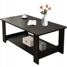 DOHÁNYZÓASZTAL MODERN PAD POLCCAL NAPPALI SZOBA NAGY 100 CM LOFT FEKETE bútor