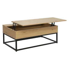  Dohányzóasztal, tölgy/fekete, LIVINA bútor