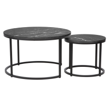  Dohányzóasztalok, 2 db-os szett, sötétszürke/fekete, CIRKO bútor