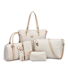  Dollcini, Női Elegáns 6 DB kézitáska, Pu Bőr, Divatos, Elegáns táska, Utazás/Dolgozni/Hétköznapokra,425061,Fehér kézitáska és bőrönd