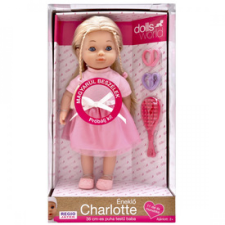 Dolls World Magyarul beszélő Charlotte baba rózsaszín ruhában - 36 cm baba