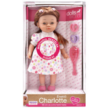 Dolls World Magyarul beszélő Charlotte, virágos ruhában baba