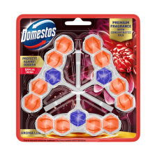 DOMESTOS Aroma Lux WC frissítő blokk, Dahlia Wish, koncentrált illóolajokkal (3x50 g) tisztító- és takarítószer, higiénia