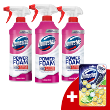 DOMESTOS Power Hab spray Floral Fresh 3x435ml + Ajándék Domestos WC rúd tisztító- és takarítószer, higiénia