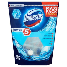 DOMESTOS WC fertőtlenítő, 5 db-os , DOMESTOS Power 5 , óceán tisztító- és takarítószer, higiénia