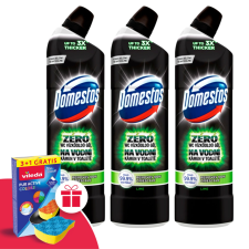 DOMESTOS Zéró Lime WC Vízkőoldó 3x750ml + Ajándék Vileda Szivacs tisztító- és takarítószer, higiénia