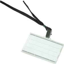 DONAU Azonosítókártya tartó, fekete nyakba akasztóval, 85x50 mm, műanyag,
