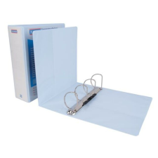 DONAU Gyűrűs könyv, panorámás, 4 gyűrű, D alakú, 80 mm, A4, PP, DONAU, fehér gyűrűskönyv